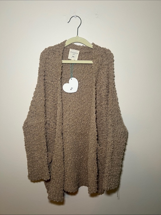 Hayden Girls Other - Hayden Girls Chunky Taupe Popcorn-Knit Open Cardigan